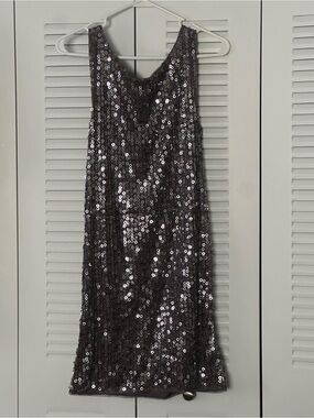 Sparkling Silver Sequin Mini Dress - Sleeveless